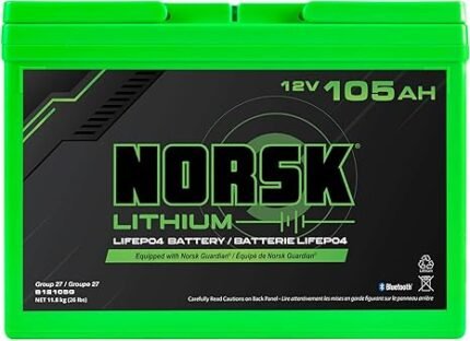 12V 105Ah LiFEPO4 Deep Cycle Marine Lithium Battery | Bluetooth | Deep Sleep | IP67 Waterproof | 10+2 Year Warranty